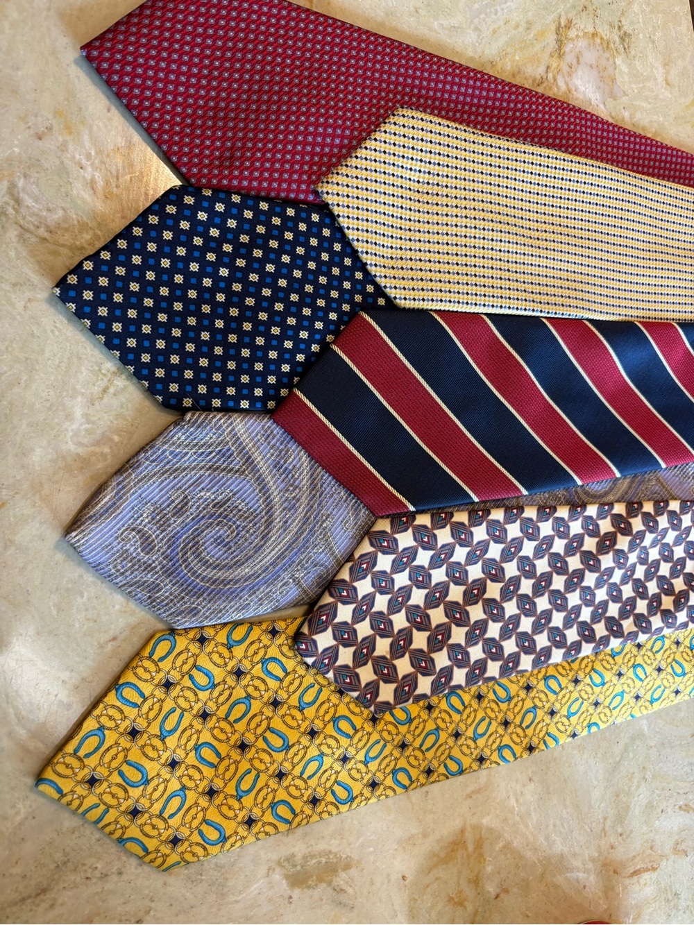 Classic Vintage Men's Paisley and Pattern Tie Sets of 7 - Assorted Colors - Picture 2 of 5